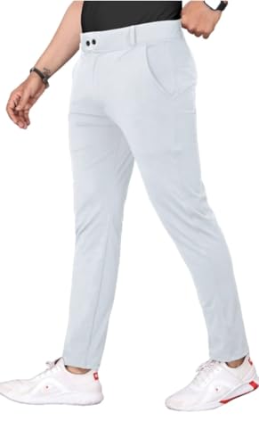 Image of Men's Premium Lycra Slim Fit Trouser Combo (Black & Silver) | Stylish Formal & Casual Pant for Men | Office
