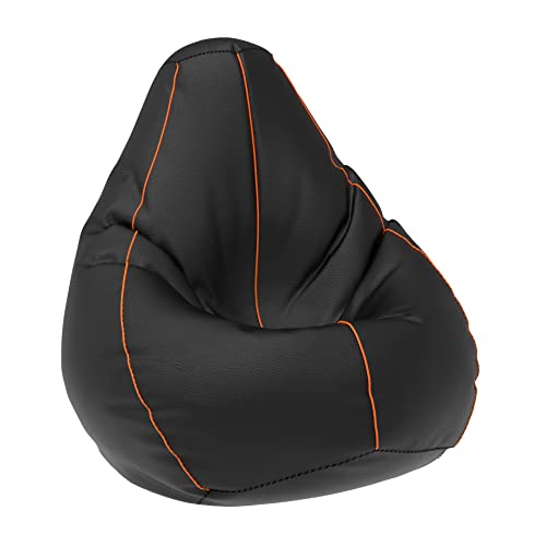 Image of ComfyBean Bag with Beans Filled XXXL- Official: Bailey & Bakers Bean Bags - for Young Adults - Max User Height : 5-5.8 Ft.-Weight : 60-70 Kgs(Model: Black Orange)