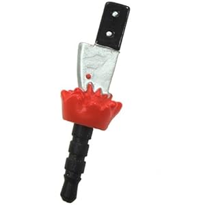 血まみれ包丁◎イヤホンジャックアクセサリー☆プラグデコレーション（アイフォン/スマホアクセ）通販☆/