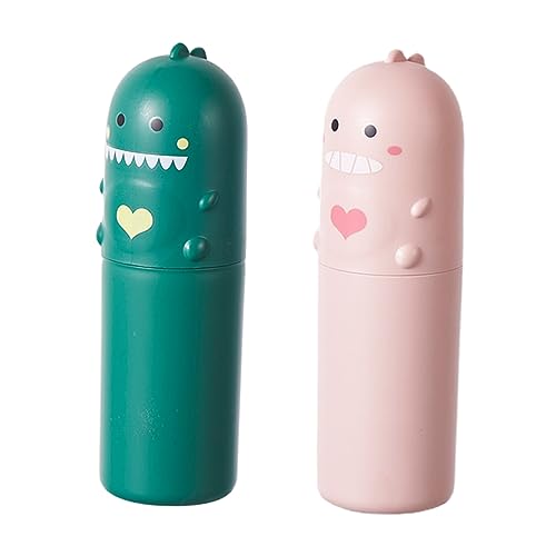 minkissy 1セット 旅行うがいカップ Cartoon Cup 大人のホワイティング歯磨き粉 歯ブラシカップ - 防水歯ブラシ容器 旅行用歯磨き粉ケース 携帯歯ブラシケース Pp 2個