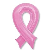 Anagram Pink Breast Cancer Awareness Ribbon Shaped 36' 3 Day Cheer Mylar Balloon Support, Multicolor
