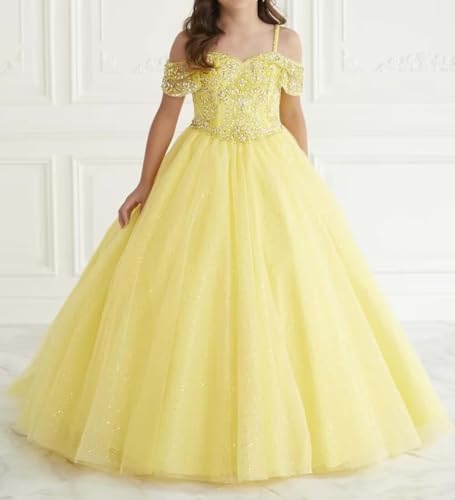 Flower Girl Dresses for Wedding Off Shoulder First Communion Dress Sparkling Pageant Dresses Prom Ball Gowns2