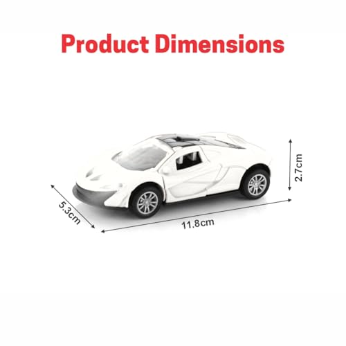 Image of ADITI TOYS Die Cast Car for Kids Alloy Metal Pull Back Car Toy Car Toy Vehicle with Openable Doors & LED Lights Car for Kids Collectible Toy Vehicle Gift for Kids Boys Girls BIS Approved (White)