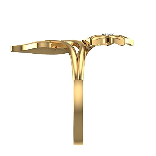 Image of DISHIS 22K /18K /14K Yellow Gold and Zircon Ring for Women