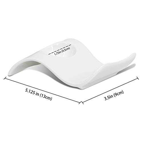 ChasBete Eierbecher Porzellan Eierbecher Set für Hart und Weichgekochten Eiern, 6 Weißes Porzellan Eierbecher +1 Eieröffner