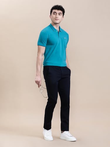 Image of CROCODILE Men Solid Polo T-Shirt | 100% Cotton | Short Sleeve | Slim Fit | Button Placket White