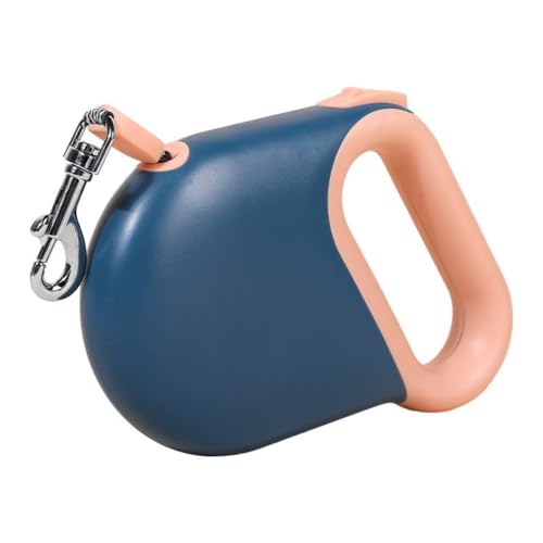 Eiuuioj自動巻き取り機能付きの伸縮式犬用リード、携帯用調節可能リード、毎日の外出、公園、散歩、旅行に最適 (ブルーピンク)