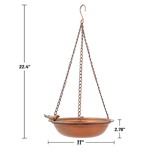 MNRYLKB Metal Hanging Bird Baths for Outdoors,Outdoor Bird Feeder,Backyard, Patio Garden Yard Decoration (Champagne)