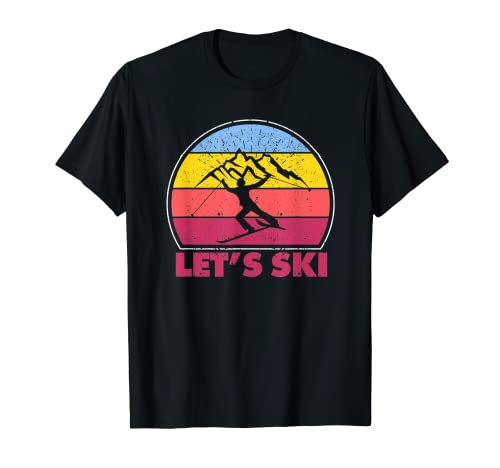 Let's Ski Divertido Rendimiento Deportes Invierno Esquí de Montaña Camiseta