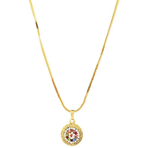 Image of Handicraft Kottage 1gm 22Ct Gold Plated chain with Pendant | latest & Stylish Celebrity Inspired Chain /Necklace /Jewellery Set /Fashion jewellery for Men, Women Boys Girls