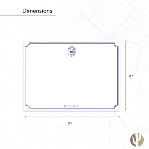 Image of Desert Cactus Zeta Phi Beta 10 Pack Notecards ZPB ZPhiB Divine 9 Stationery Cardstock Includes Envelopes Memo Party Thank You (Notecard Design B)