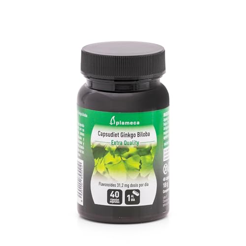 PLAMECA - Capsudiet Ginkgo Biloba, Favorece la Circulación Sanguínea, Propiedades Antioxidantes, Con Gingko y Flavonoides, Mejora la Memoria y los Procesos Intelectuales - 40 Cápsulas Vegetales, 1