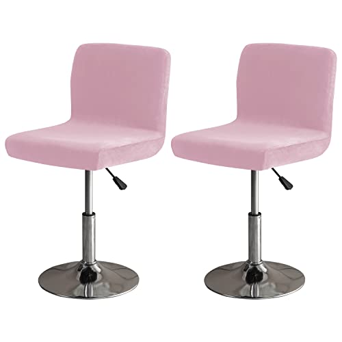 Image of LightInTheBox Bar Stool Cover Square Swivel Barstool Chair Seat Velvet Barstool Protector Covers for Counter Height Mid Low Back Chair Holiday (2Pc Pink)