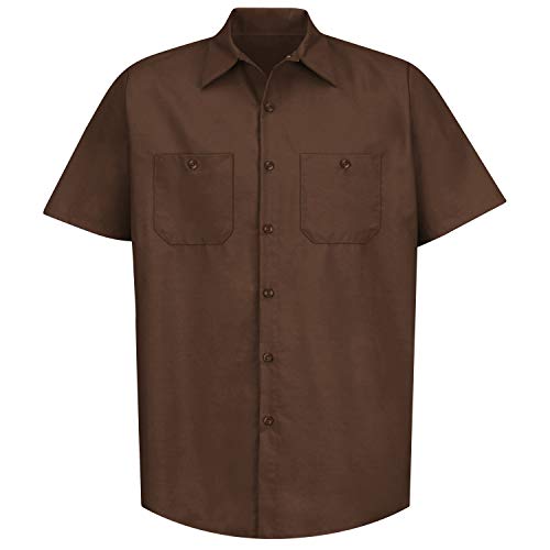 Red Kap Men's Performance Tech Shirt, Short Sleeve Work Utility Button
