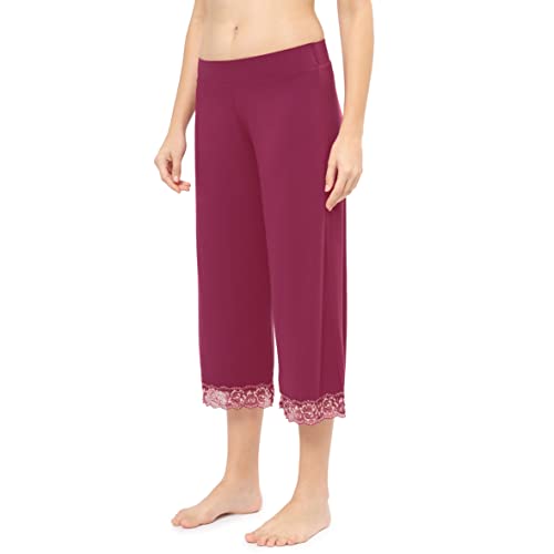 Image of Amante Solid Below Knee Mid Rise Capri Sleep Bottom