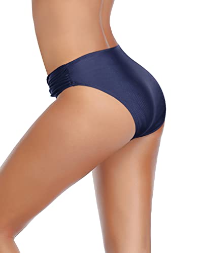 Image of Tempt Me Women Twist Bikini Bottom Moderate High Cut Bathing Suit Bottoms Ruched Swimsuit Bottom