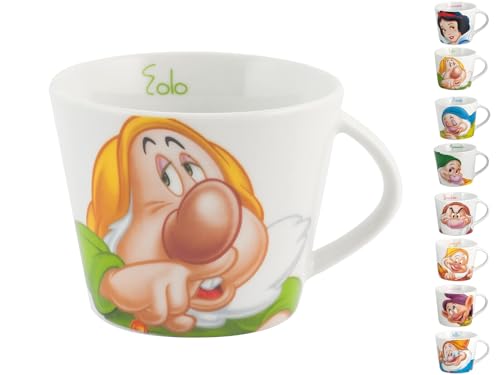 Home, Set 12 Tazze Tè Disney Nani in Porcellana (270 ml) – Confezione Completa con 7 Nani, Biancaneve e Personaggi – Perfetto per Collezionisti e Appassionati Disney