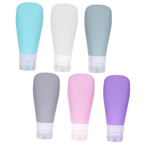NOLITOY 6個 装瓶 シリコン製 色扇形トラベルボトル 漏れ防止 携帯便利 化粧水 シャンプー ローション用 各色ず旅行用容器