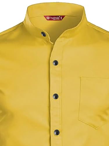 Image of Men's Slim Fit Beige Color Cotton Blend Casual Shirt