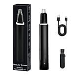 Taglia Peli Naso e Orecchie, Rasoio Orecchie Nose per Uomini e Donne, Pulizia Professionale, 2-in-1 Tagliapeli per Naso Ricaricabile USB, IPX7, Ideale per Viaggi & Casa (Nero)