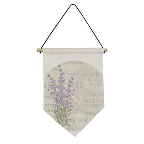 Drapeau en toile pour habiller un mur vide avec de la lavande