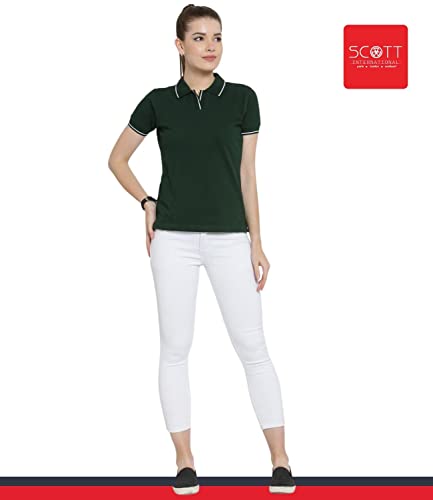 Image of Scott International Women's 100% Pure Organic Cotton Polo Regular Fit T-Shirt