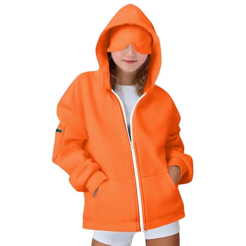 Girls Hoodeis with Eye Mask Oversized Zip up Travel Hoodies Airplane Mode Wearable Blanket Novelty Comfort Jackets