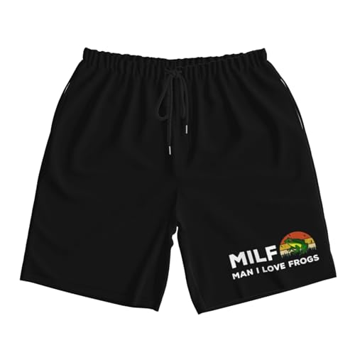 Milf Man I Love Frogs Mens Swim Trunks Quick Dry Board Shorts 7" - Hawaii Beach Swimwear4
