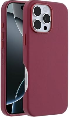 Otterbox Funda Symmetry Series Cactus Leather MagSafe para iPhone 16 Pro MAX, a Prueba de Golpes, a Prueba de caídas, Funda Fina Protectora, Testada 3X con estándares Militares anticaídas, Rojo