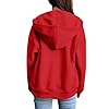 Yinguo Womens Jacket, Hoodies For Women Uk Oversized Hoodie Zip Up Sweatshirts Trendy Casual Loose Long Sleeve Crewneck Pullover Comfy Fall Winter Cloth Fashion Ladies Outfit, Red 3XL #3