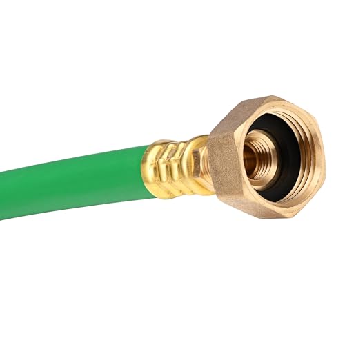 Image of 12 inch Winterize Sprinkler System RV Motorhome Boat Camper and Travel Trailer: Air Compressor Quick-Connect Plug to 3 /4 inch Garden Hose Faucet Blow Out Adapter Fitting with Shut Off Valve (Green)