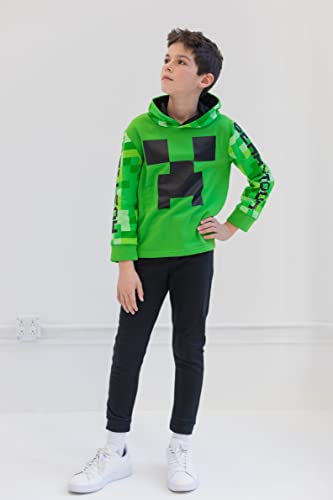 Minecraft Creeper Fleece Pullover Hoodie and Pants Outfit Set Little Kid to Big Kid2