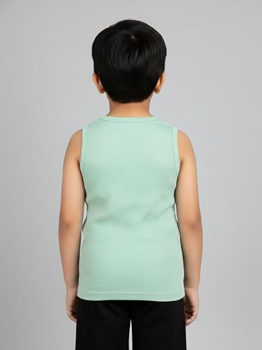 Image of KiddoPanti Boys 100% Cotton Vest Pack of 3 | Cotton 1x1 Rib Knit Sleeveless Innerwear | Soft & Breathable Kids Vest
