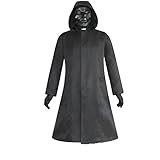 Gvube Women's Men's Red Bodysuit Hooded Korean Hot TV Game Set Halloween Cosplay Costume (black, XL)