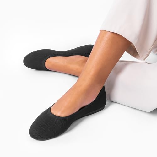 Image of DREAM PAIRS Women's Dress Knit Ballet Comfort Flats | Comfortable Round Toe Slip-On Flexible Portable Breathable Dress Office Flats for Daily Walking and Travel