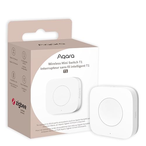 Aqara Zigbee 3.0 Wireless Mini Switch T1, Requires Aqara Hub,Versatile 3-Way Control Button for Smart Home Devices, Compatible with Apple Homekit, Works with IFTTT(OTA Update Support)