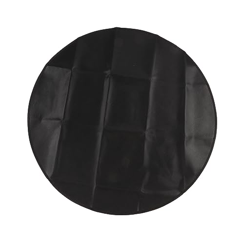 Under Grill Mat Fireproof Double Sided Portable Round Barbecue Floor Pad for Fire Pit Smoker 36 Inch Black Silicone Coating Fiberglass Cloth