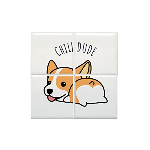 Carreaux céramique chien 40x40cm lot de 4 dalles murales décoratives soleil