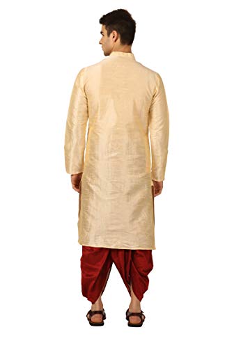 Image of Royal Kurta Men's Cotton Silk Dhoti Kurta (White)
