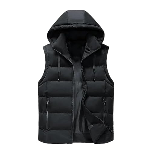 Doudoune sans manches matelassée à capuche chaude imperméable hiver - 2