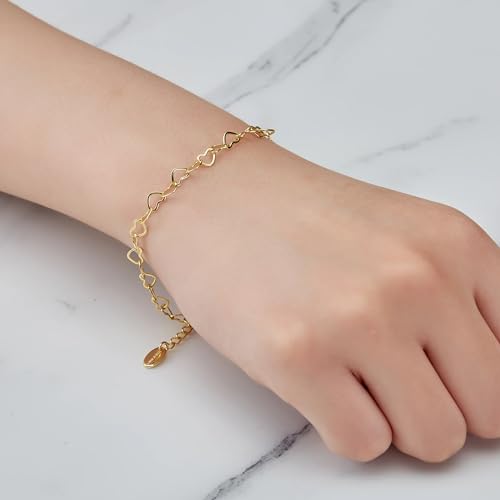 Philip Jones Gold Plated Heart Link Bracelet - Image 3