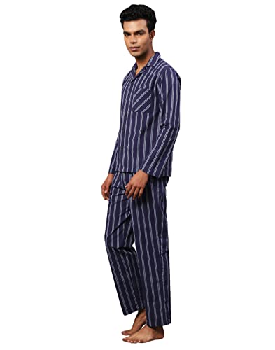 Image of B STORIES Men's 100% Cotton Full Sleeve PJ Set - Checkered Nightwear Set | Soft Loungewear | Comfortable Sleepwear | Stylish Casual Home Wear Shirt & Pant (S-XXL)