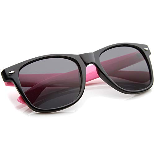 zeroUV Classic Retro Two-Toned Neon Color Temple Horn Rimmed Sunglasses 54mm4