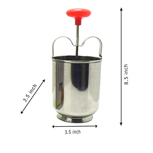 Stainless Steel Medu Wada Maker Medu Vada Dispenser Doughnut Maker Donut And Meduvada Maker for Perfectly Shaped And Crispy Wada Maker Size 3.5 X 3.5 X 6.5 Inch