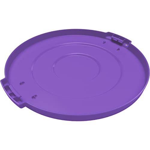 Image of SPARTA Bronco Waste Container Trash Can Lid, Round Trash Bin for Disposal, 10 Gallons, Purple, (Pack of 6)