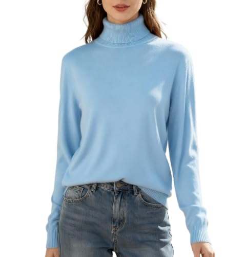 Image of SANGTREE Women's Turtleneck Sweaters Long Sleeve Pullover Tops | Breathable Lightweight Fabric| Fall Winter Fashion Outfits| Perfect for Daily,Office,Vacations,Holiday,Family Gatherings Etc.