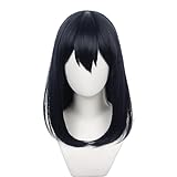 XiongXiongLe Anime Black Cosplay Wig Men Costume Middle Long Straight Heat Resistant Synthetic Hair Wig Cap for Adult Cos Halloween Christmas Weekend Party