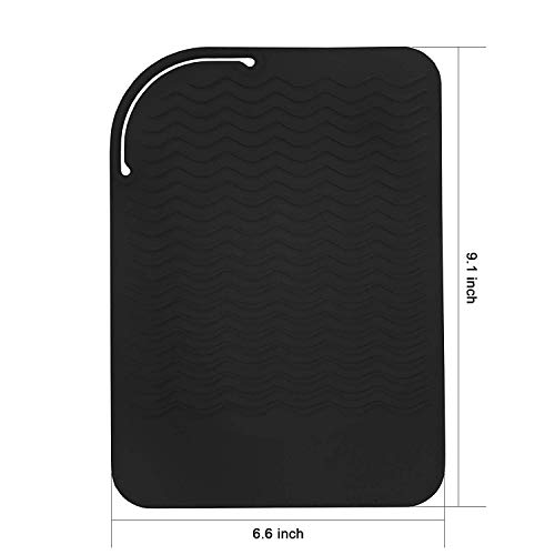 Dojimayisc Heat- travel mat made of black silicone, anti-heat pad for hair straighteners curling irons - Image 3