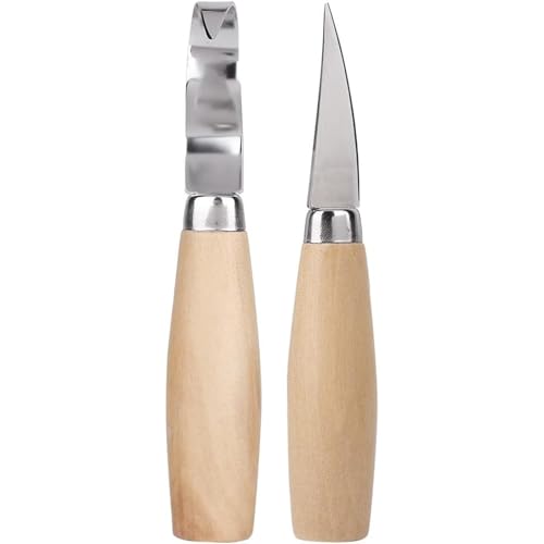 Image of Wood Carving Tools, 2Pcs Carving Set for Whittling Wood Crafts, Wood Carving Tools Set,Ergonomic Handle for Comfort,Sharp for Soft /Hard Woods,Ideal for Beginners and DIY Hobbyists