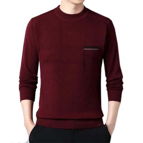 Men Thick Autumn Winter Mock Neck Solid Knit Jumpers Tops Sweater Pullover2